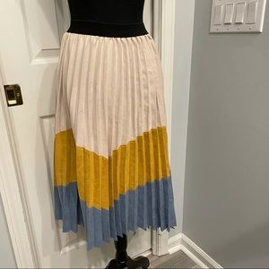 Lush Brand Pleated Suede MIDI Skirt
